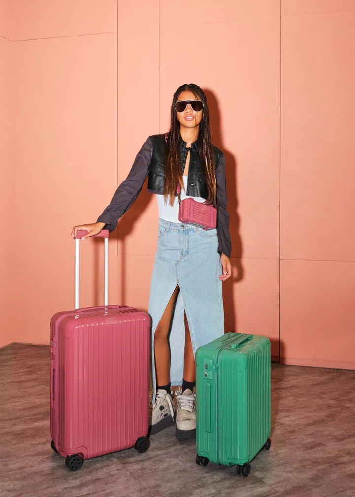 Marine conservationist Inez Alsagoff with the Rimowa Essential luggage in Verde and Granada