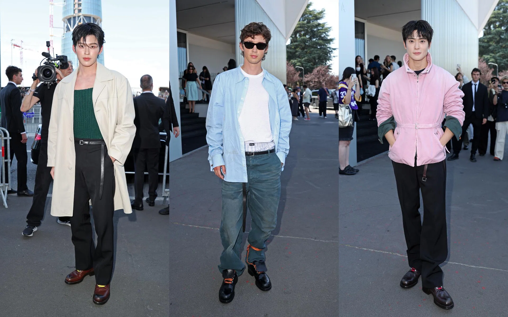 Prada Spring Summer 2027 show at Milan Fashion Week male celebrity outfits