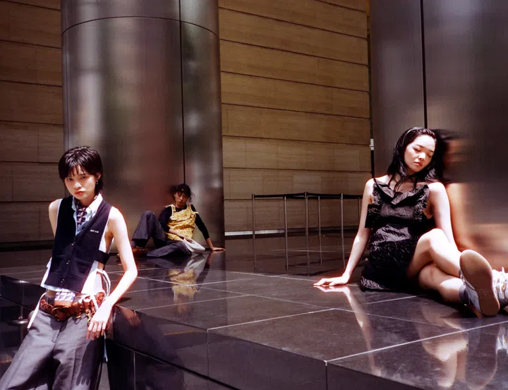 miu miu ss26 collection fashion shoot tan siyou amoeba photography