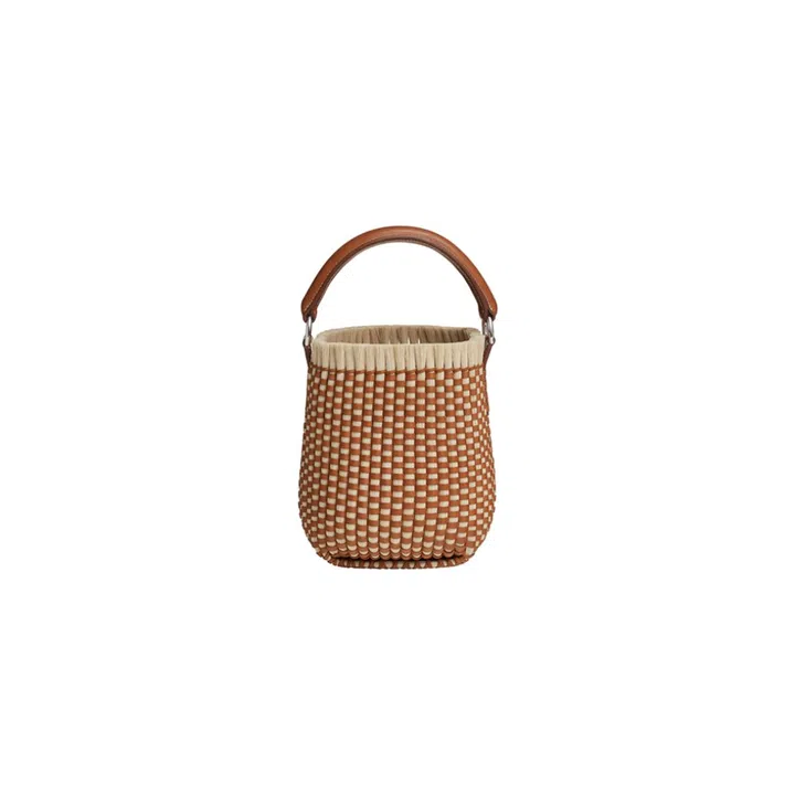 hermes Panier Tressage horsehair and Barenia calfskin basket bag
