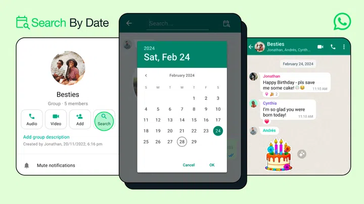 Here's a quick infographic on how WhatsApp's search by date works on Android. 