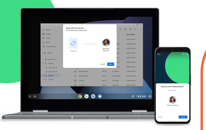 Google's Nearby Share feature when it first launched in 2020.