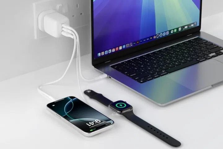 The Belkin BoostCharge Pro 3-Port GaN wall charger 70W