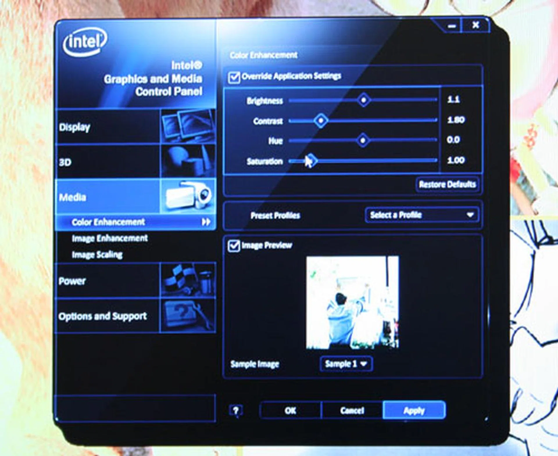 Color enhancements can now be tweaked easily and saved as preset profiles. Image preview below makes it easier to adjust the color of your video.