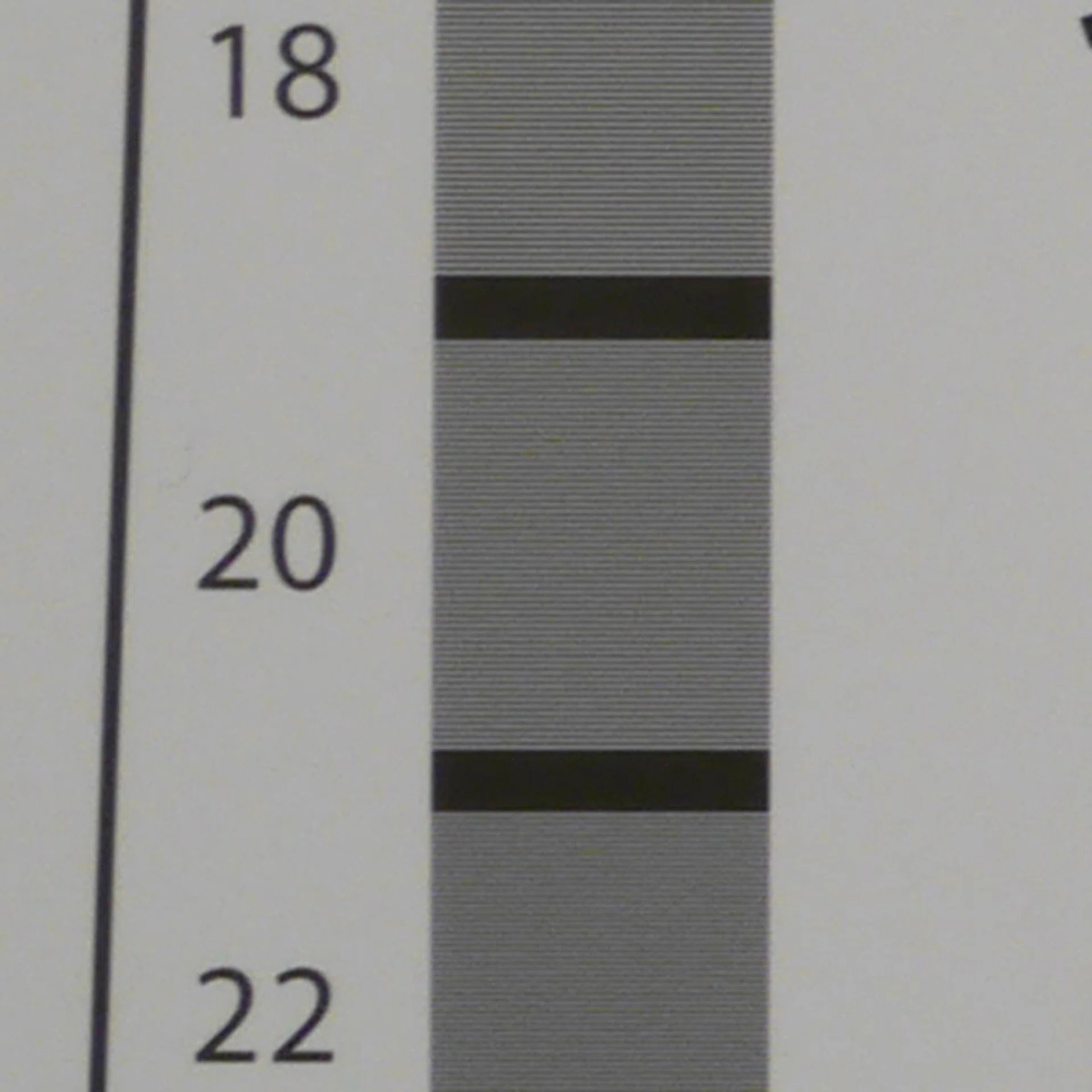 Results from our resolution chart test.