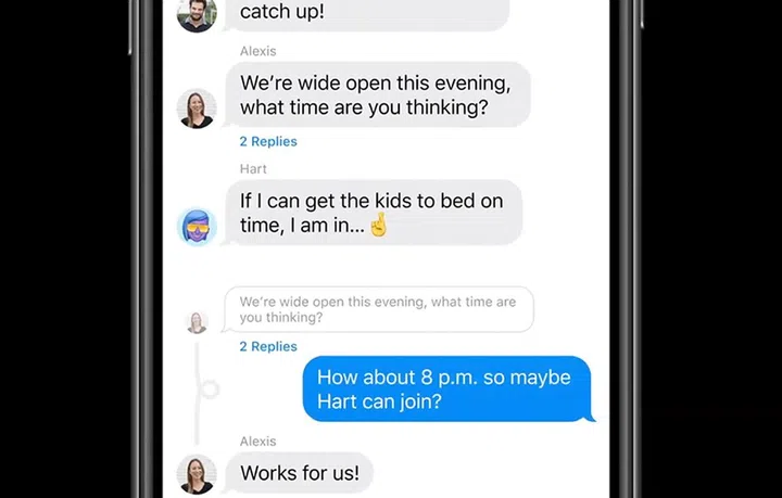 Example of Inline Replies.