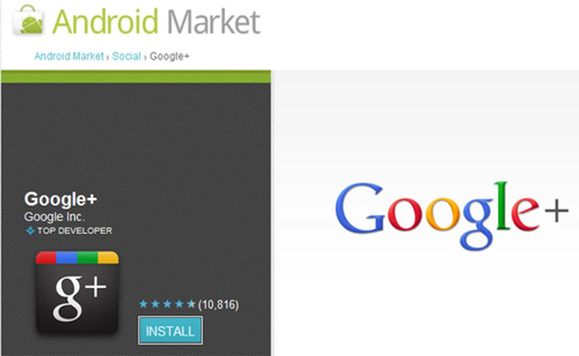 Yes, there is a Google+ Android app on the Android Market. Unfortunately, it's limited to the US market.