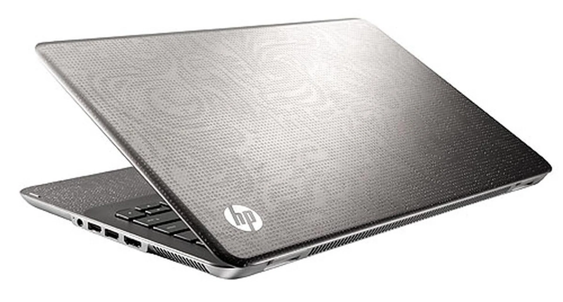 The metallic treatment is extended to the lid on the ENVY 15, which also gets a Core i7 processor inside, along with an ATI Radeon HD 4830 to match.
