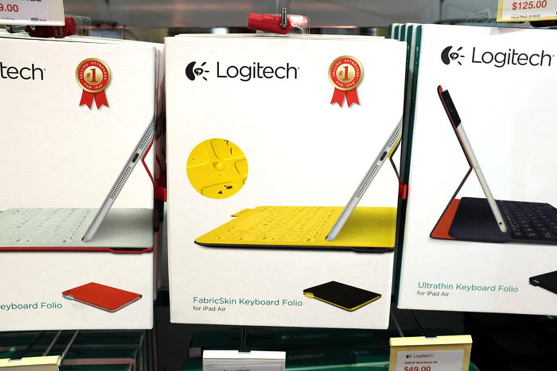 This Logitech FabricSkin bluetooth keyboard for iPad Air is amazingly lightweight and doubles as a stand for your iPad. It's also waterproof allowing for easy cleaning. Available in a variety of colors from Epicenter's booth for $139 (usual price: $189).