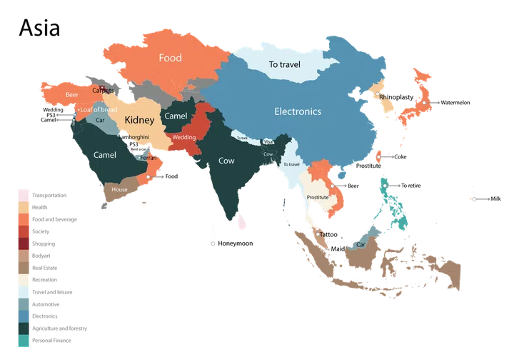 A closer look at Asia, and Singapore. Right click and view image in a new tab or window for a better look.
