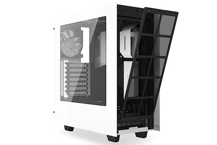 The NZXT S340 is also available in white. (Image source: NZXT.)