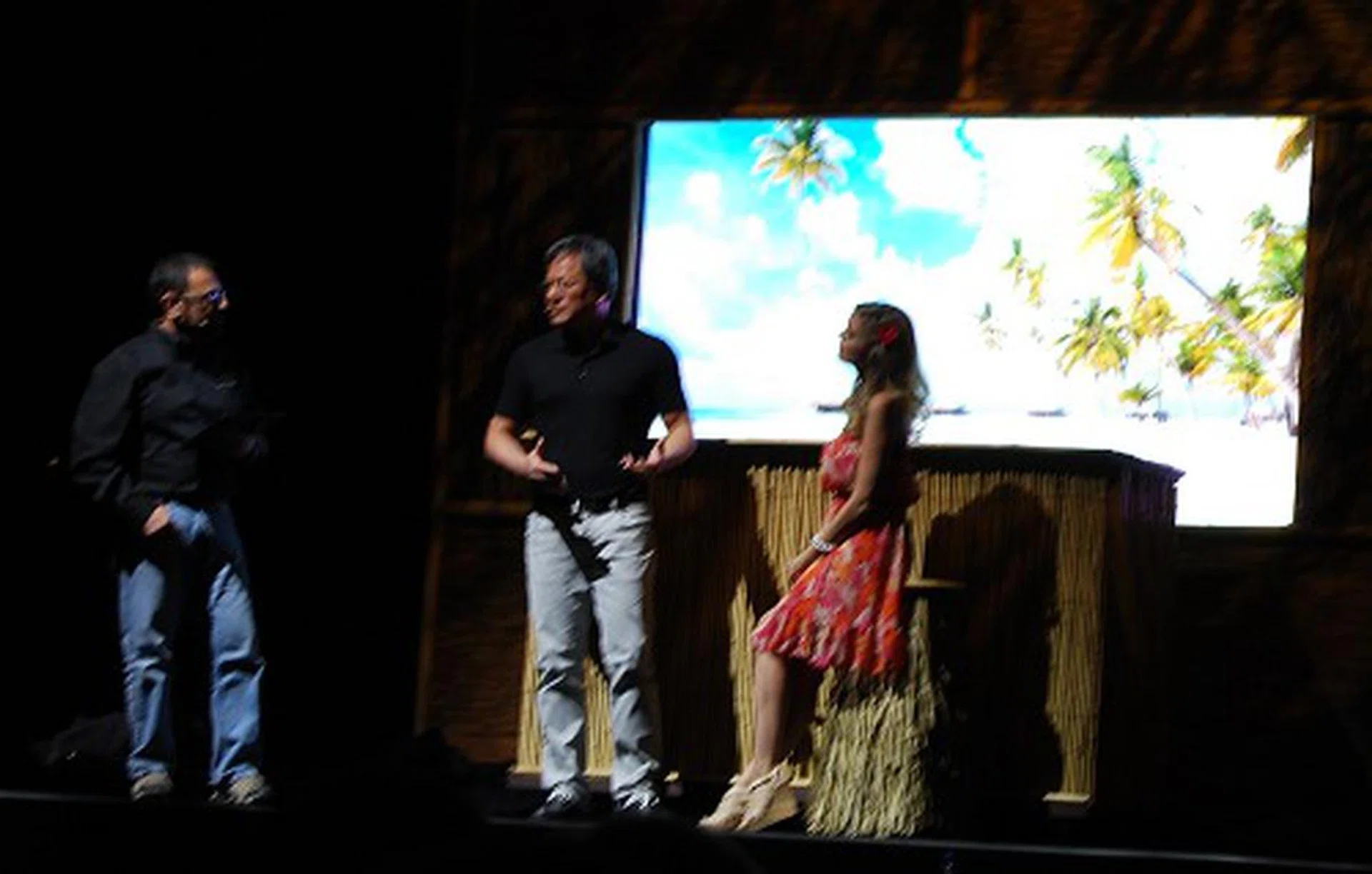 The mock beach scene, willing subjects and a prototype Tegra 4 tablet put to the test.