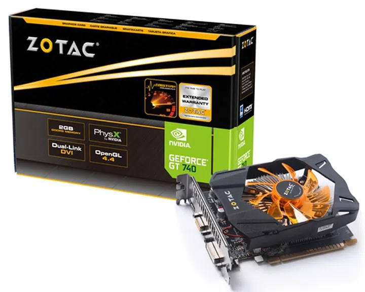 The Zotac GeForce GT 740 2GB DDR5. (Image Source: Zotac)