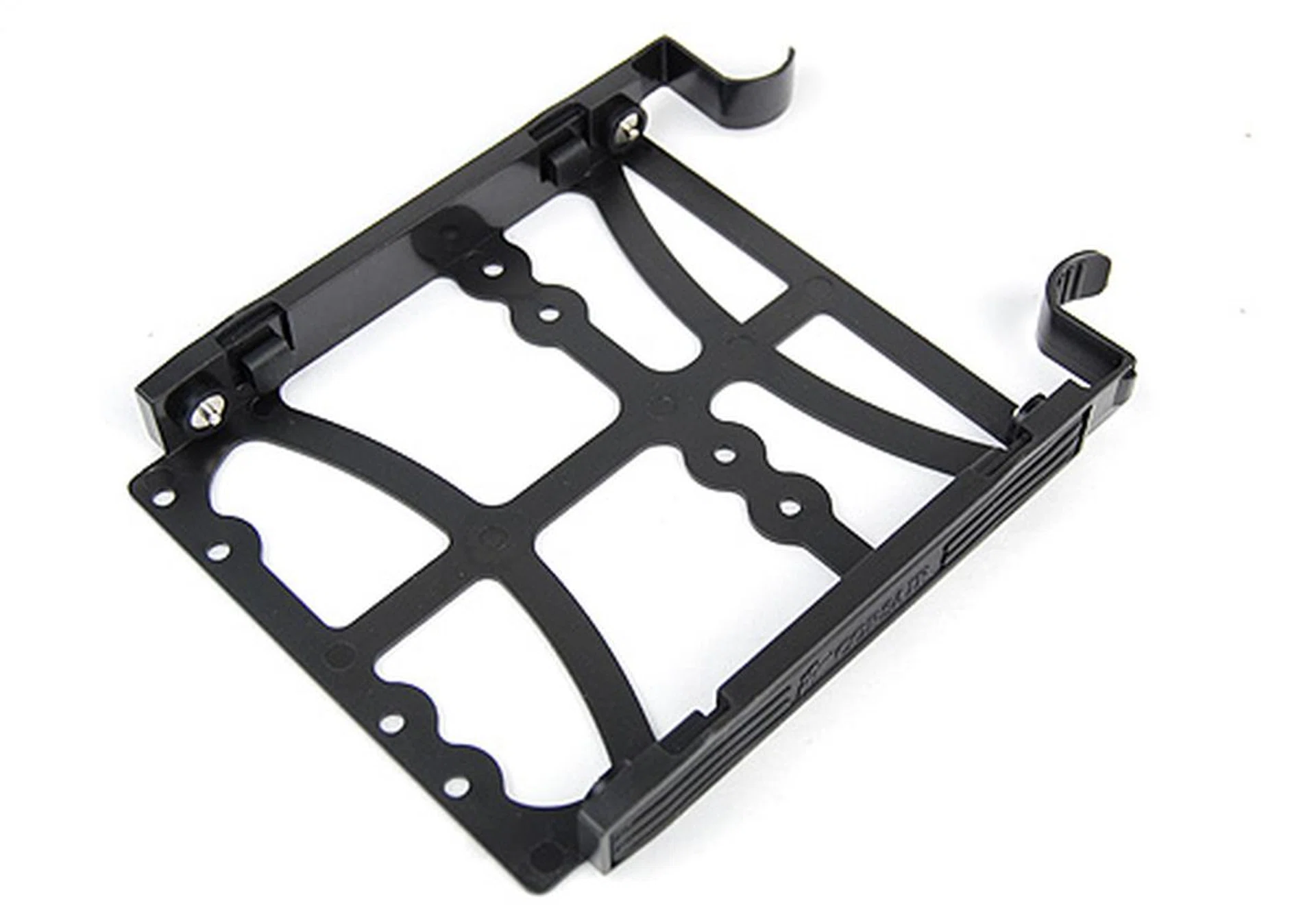 Slip these brackets onto your hard drive and slide them into the hard drive cage and you're good to go. There's no special brackets for smaller SSDs, so you'll have to screw them to the brackets.