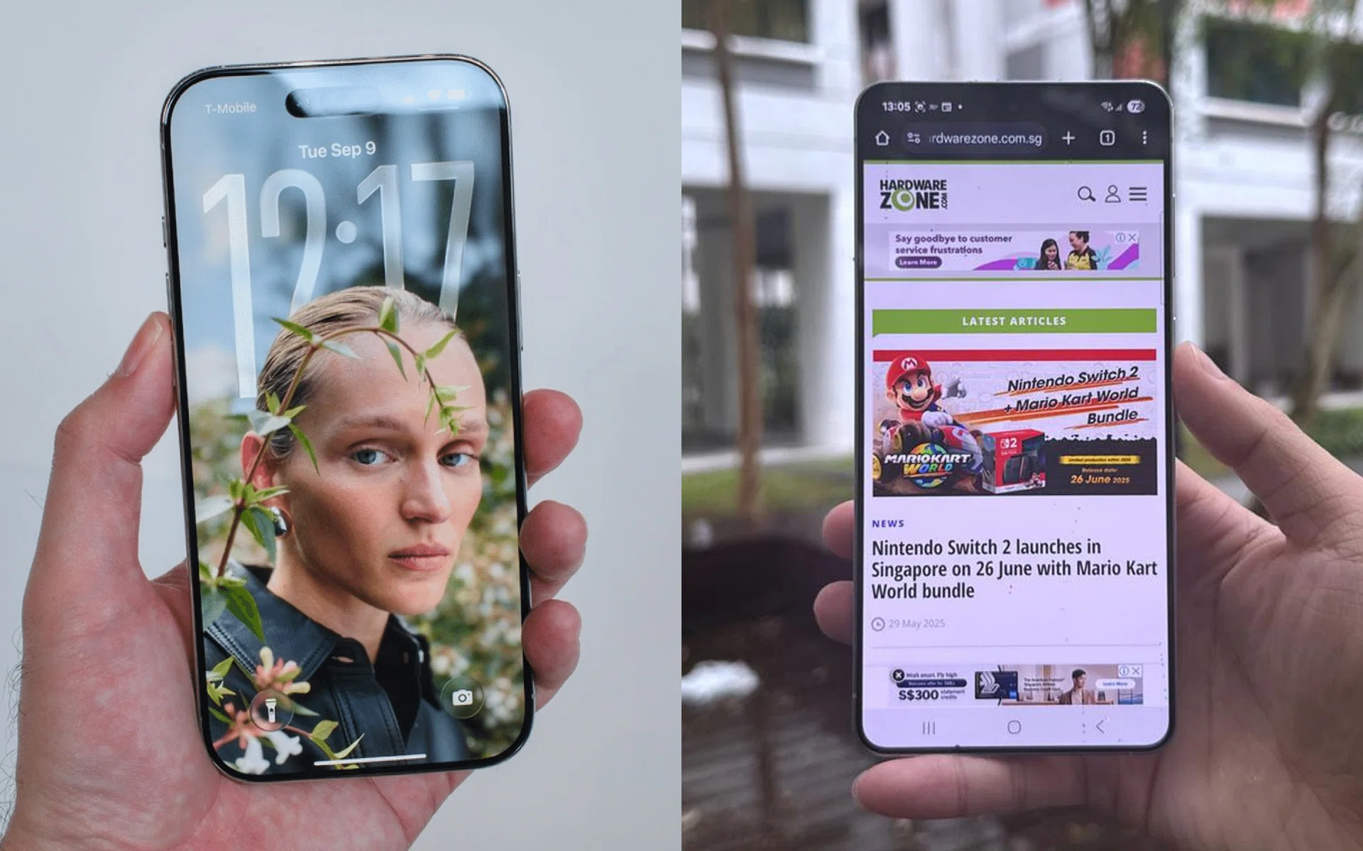Apple iPhone Air versus Samsung Galaxy S25 Edge.