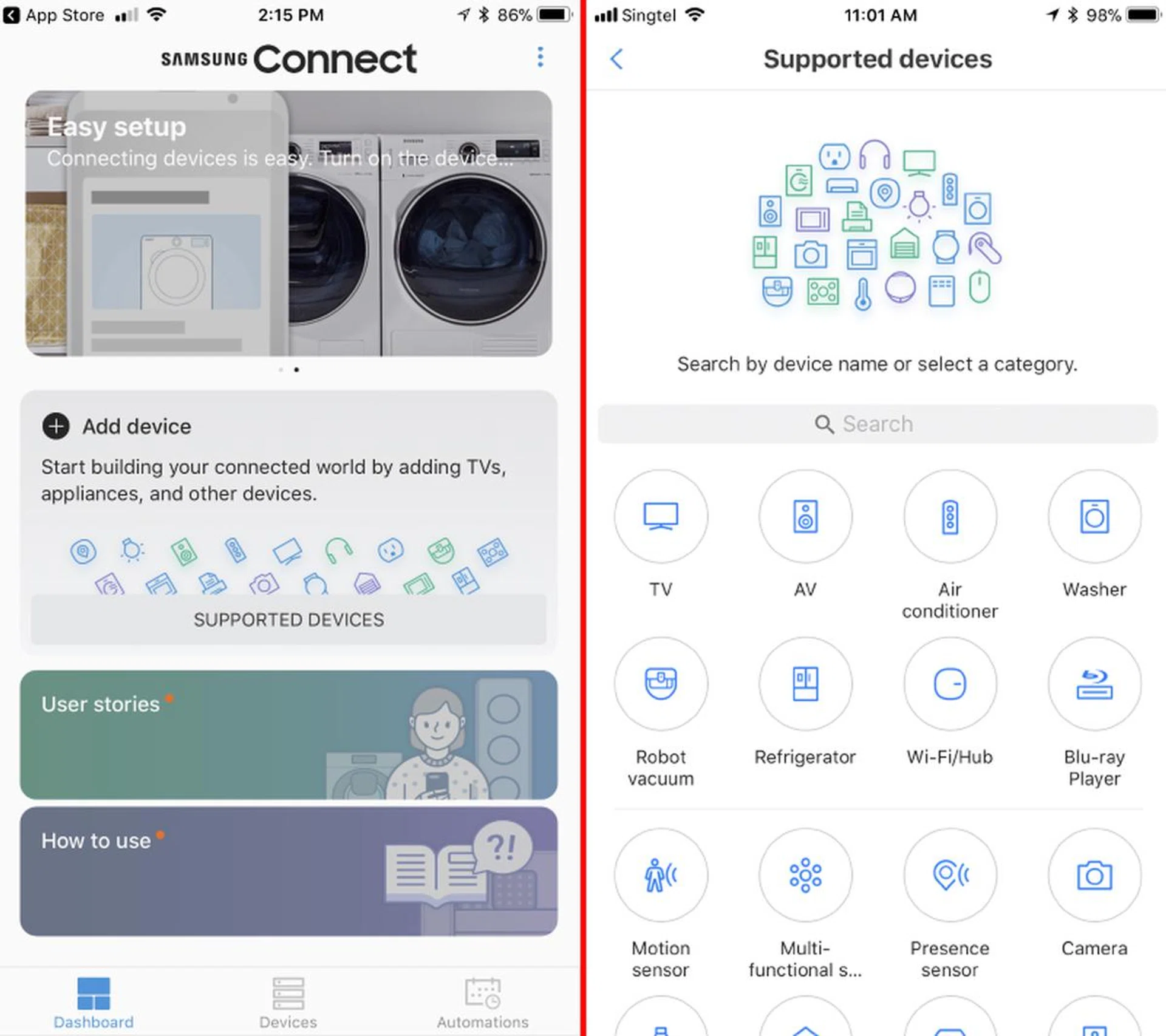Add smart devices using the Connect app and control all of them from your mobile device.