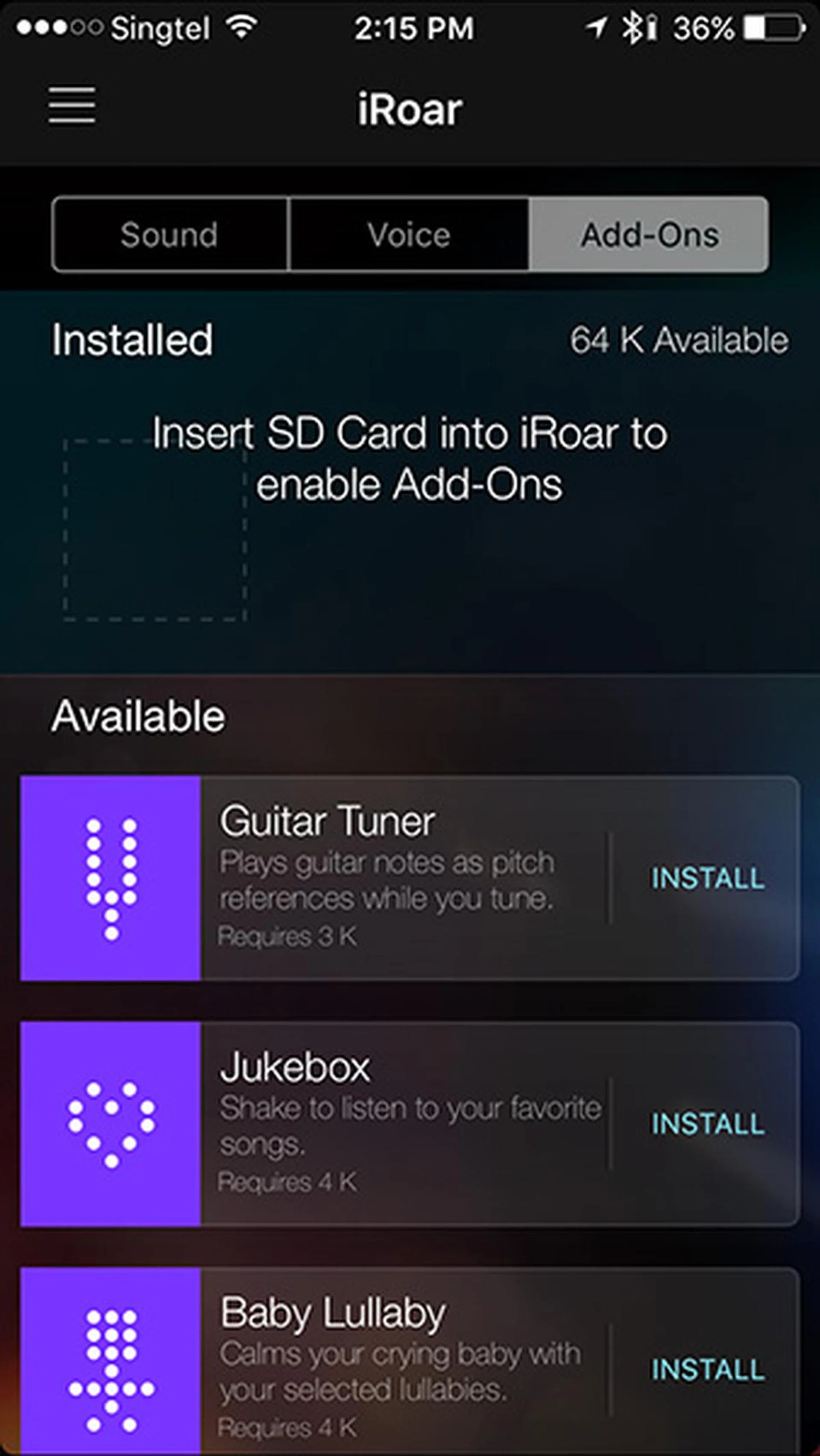 Creative's Add-ons are like apps for the speaker - they add new functions to it.