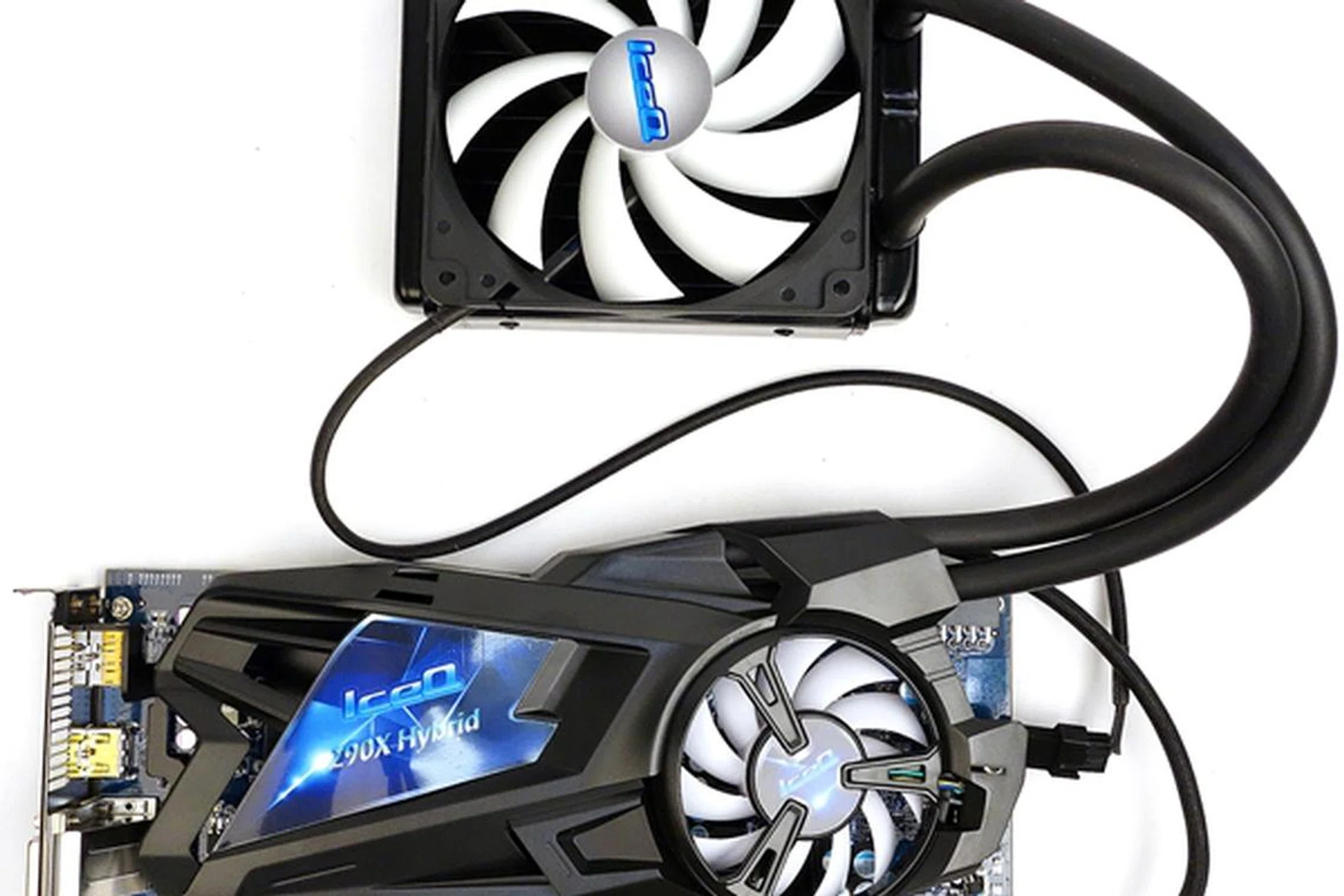 The HIS IceQ R9 290X Hybrid graphics card features a slightly overclocked Radeon R9 290X GPU at 1100MHz. Its 4GB GDDR5 video memory has also been overclocked to 6000MHz. Hence, the closed liquid cooling kit is in order to keep things running cool!