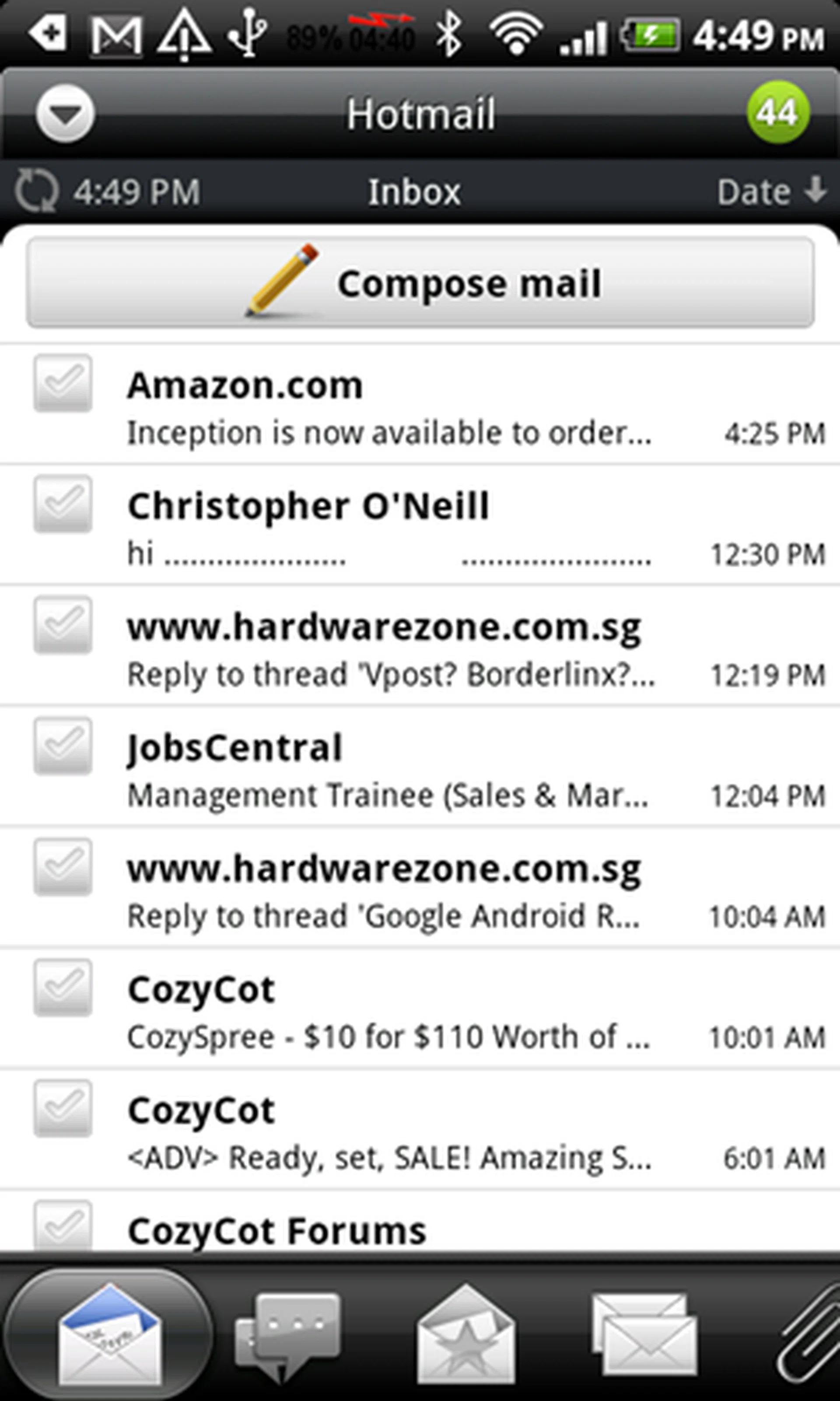 There are a couple of tweaks for the Mail page - now, users don't have to hit delete for the select/tick tabs to appear beside their emails. Once selected, you can mark read, delete, or mass move them to another folder. We also noted that composing an email is made simpler with a dedicated shortcut on the top.
