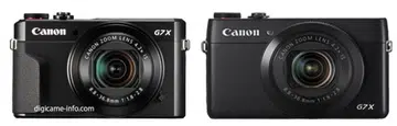 Front view of the PowerShot G7X II (left) and the rumored PowerShot G7X (right)