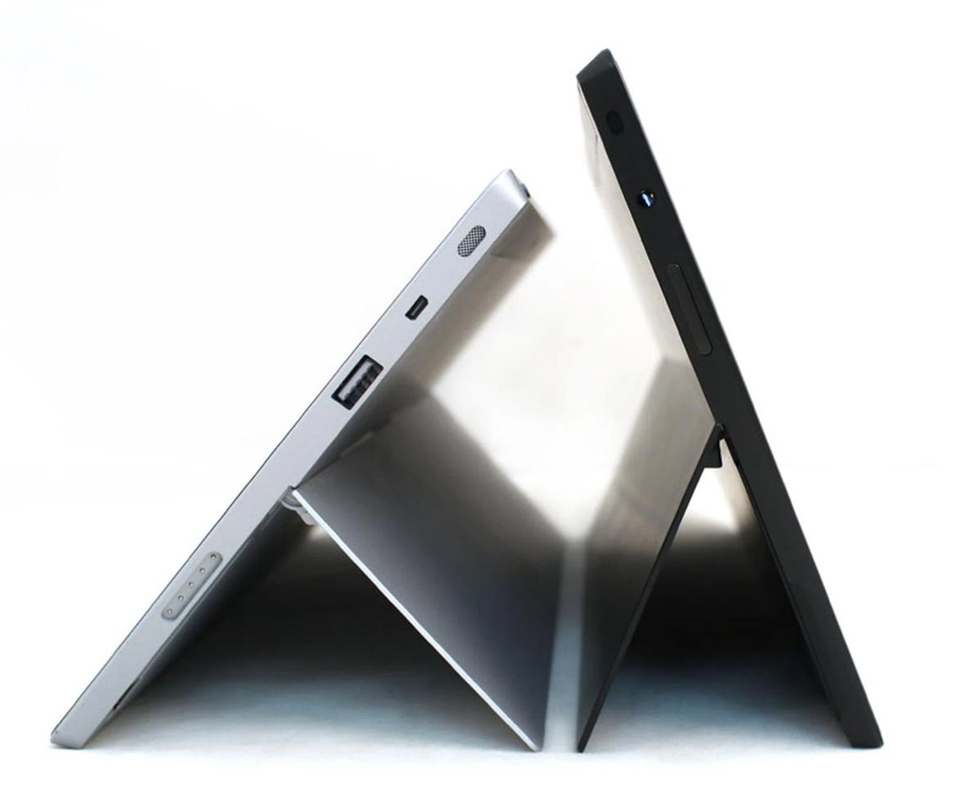 The Surface 2's second kickstand position is lower and more usable than the sole kickstand position on the Surface RT.