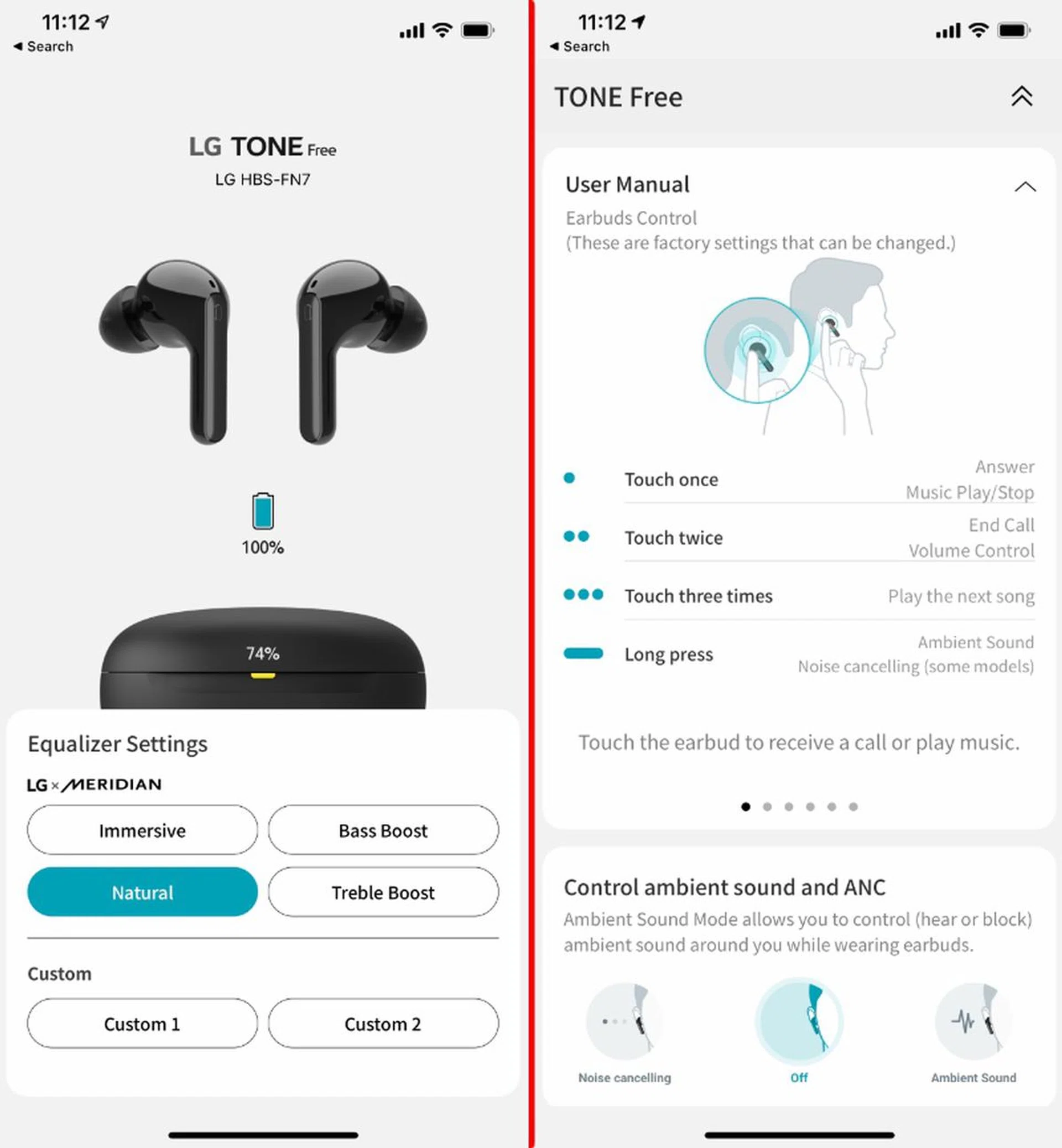 The Tone Free app is intuitive and offers quite a lot of customisation options.
