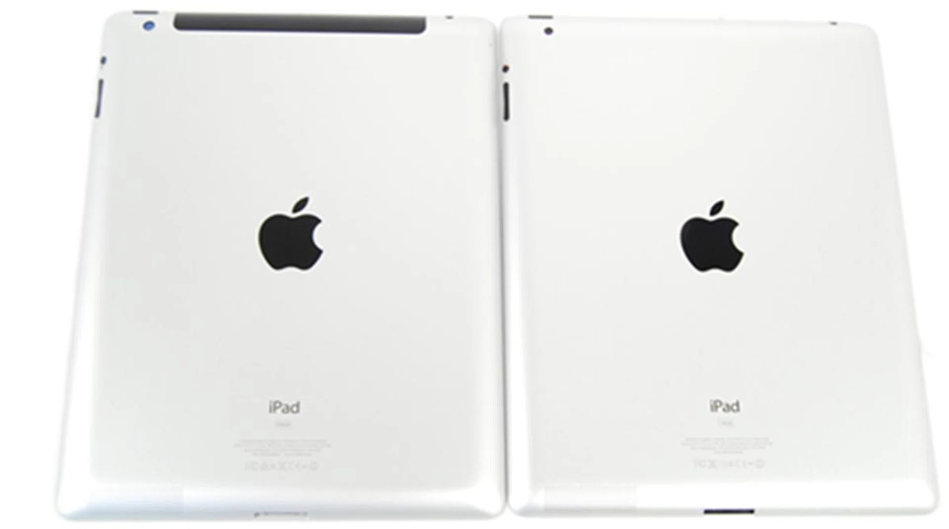 With the new iPad (left) side-by-side against the iPad 2, the differences are hardly apparent.