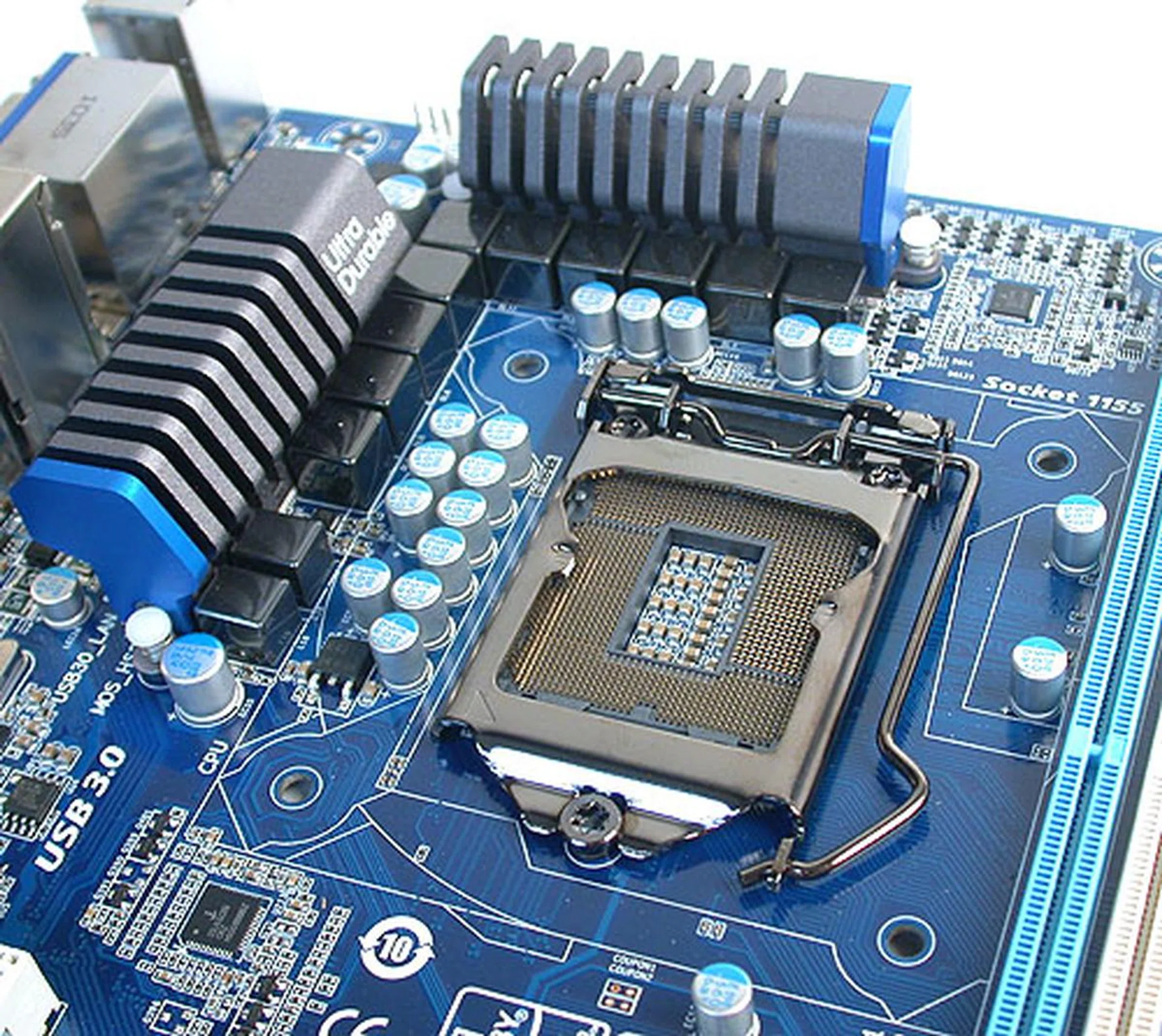 Modest heatsinks are sufficient for a board of this class, which means ample space for your own third-party CPU cooler. Gigabyte says that an 8-phase power delivery system is in place on this board.