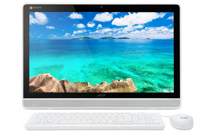 The Acer Chromebase AIO desktops will come bundled with a white USB keyboard and mouse. (Image Source: Acer)
