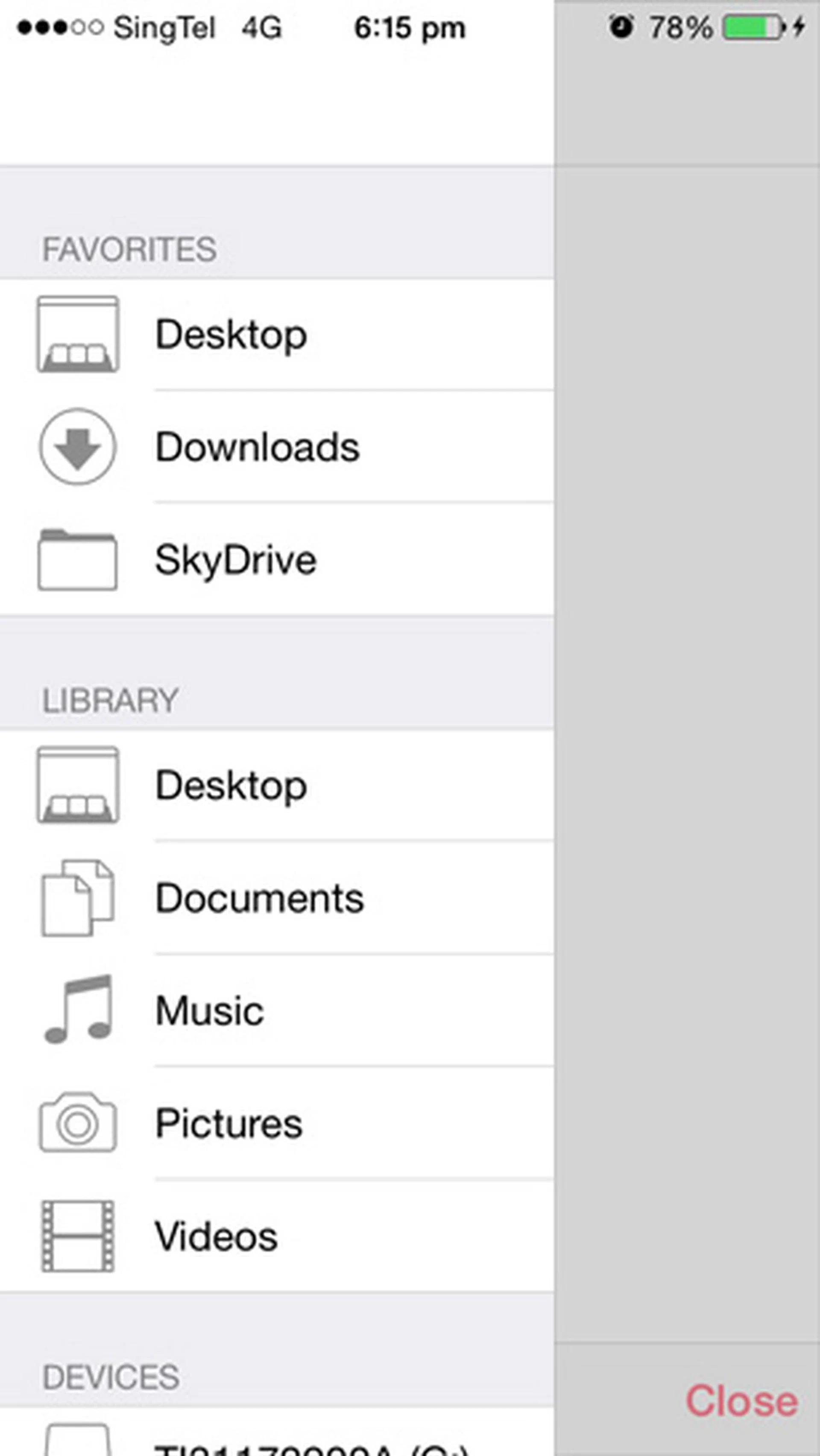 The iOS file browser interface is more touch-friendly than navigating Windows Explorer/Finder via the small screen.