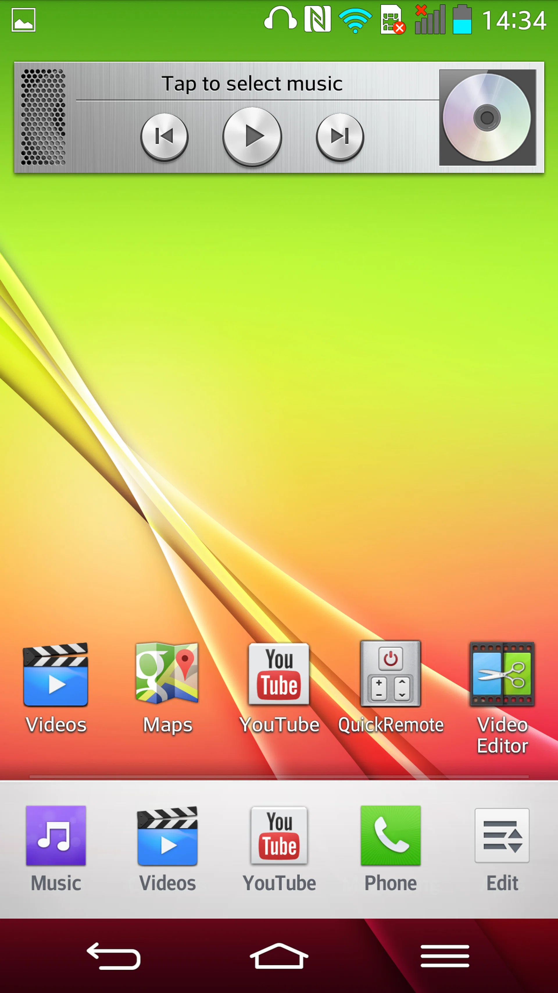 Plugging in your earphones automatically pops up a new customizable menu, giving you quick access to music and videos.