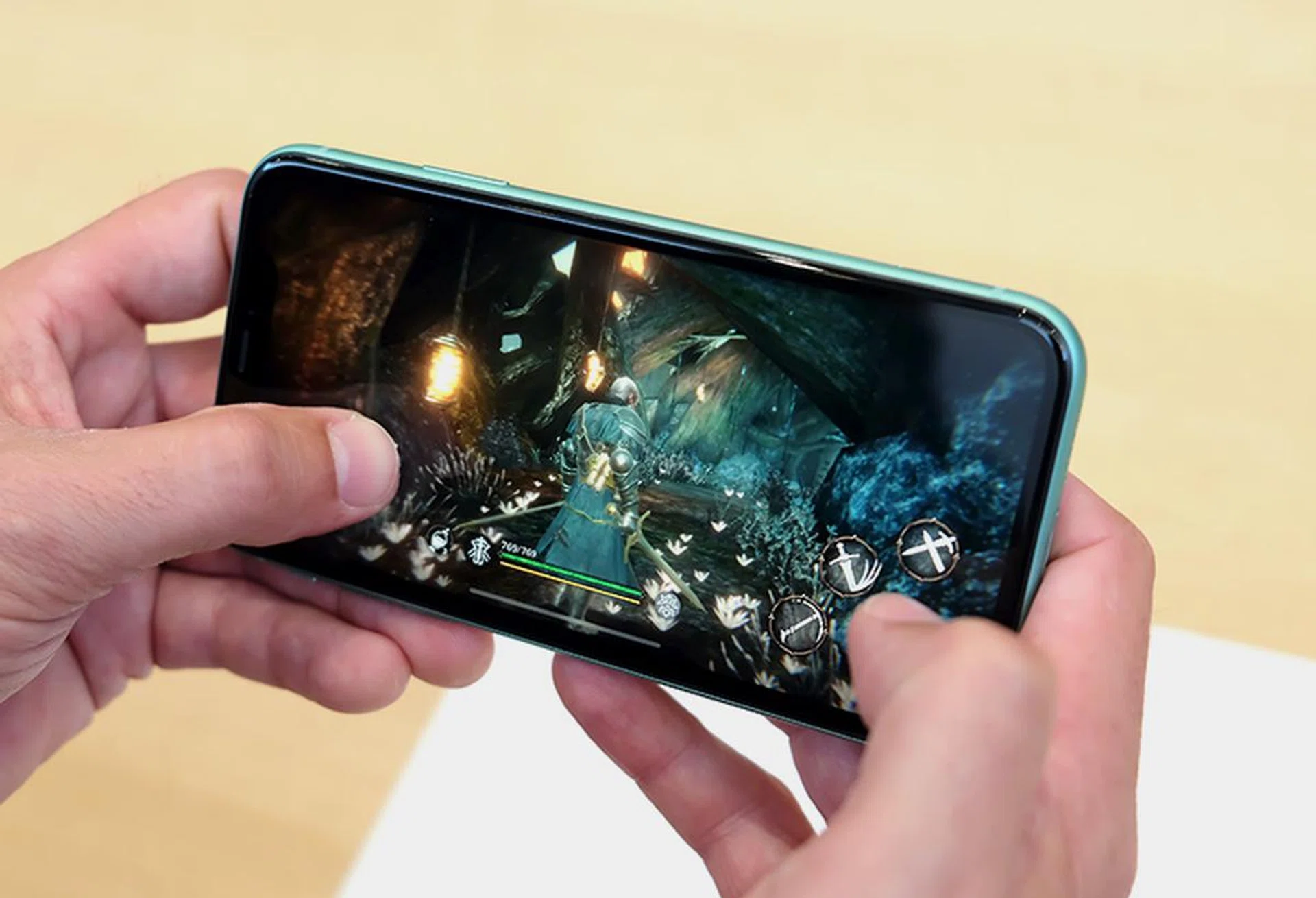 The stereo speakers project a wider sound stage and can get overbearingly loud.