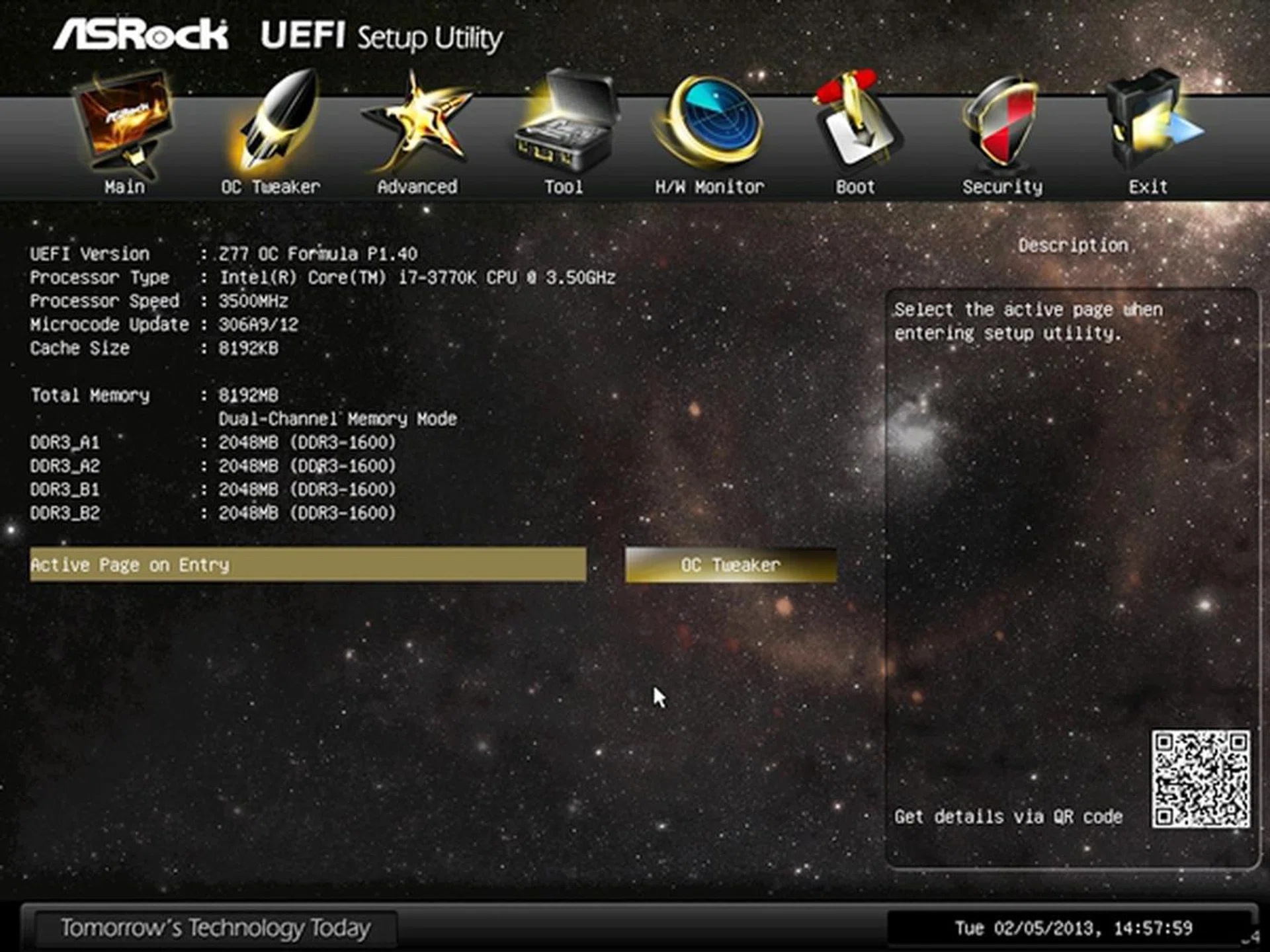 The ASRock UEFI BIOS utility was rather well-organized with main tabs located at the top of the interface for easy navigation. Our main peeve with the utility was the lack of a screenshot tool.