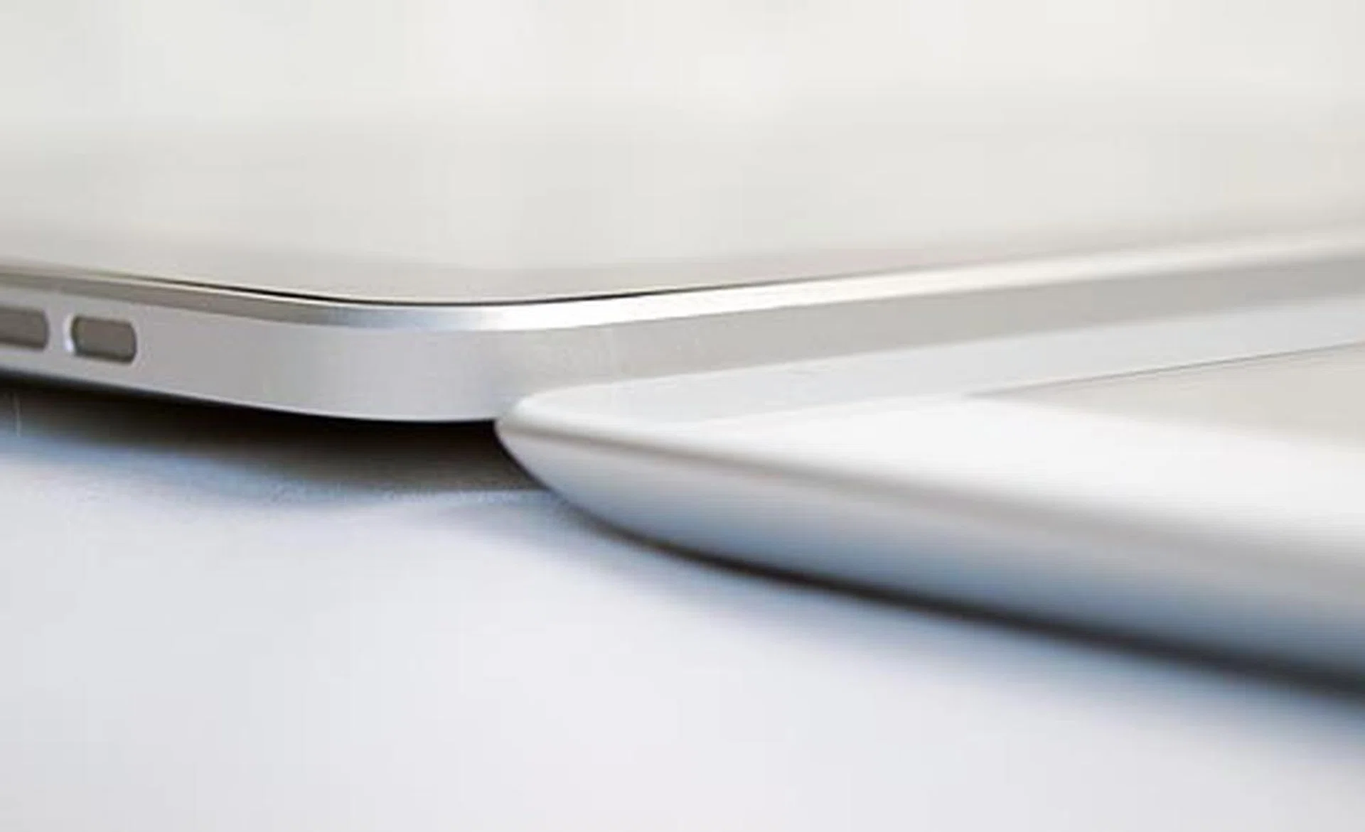 The iPad 2 is much, much thinner and also weighs in at around 50g lighter than the original.