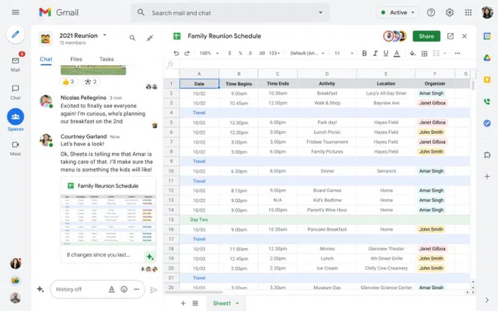 Spaces will be rolled out soon. Image courtesy of Google. 