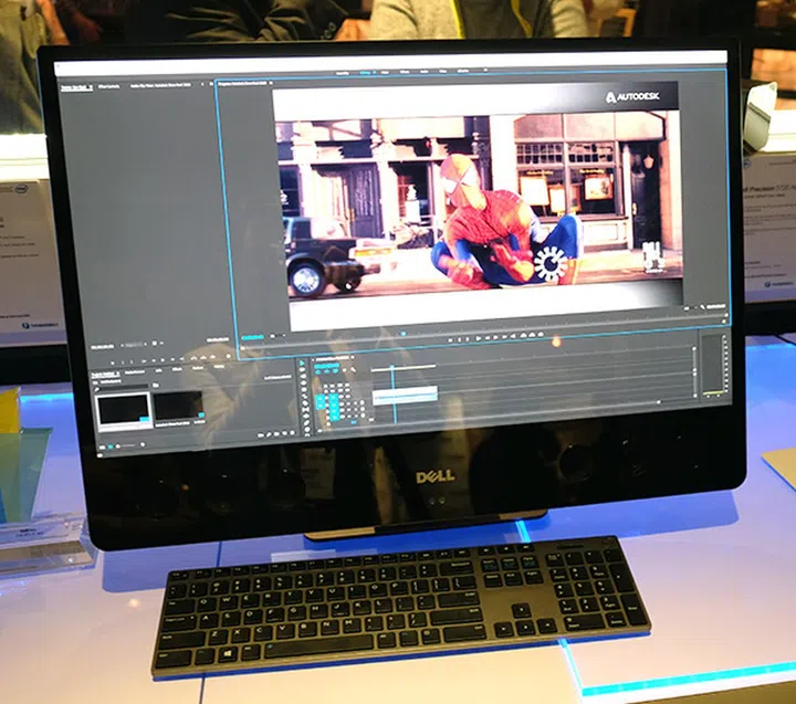 The Dell XPS 27 is notable for having an integrated soundbar and an extremely reflective 4K display.