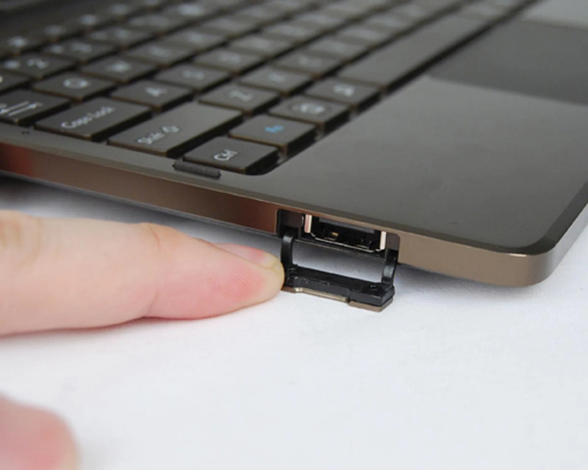 Two USB ports, one on each side, brings more options to expand and enhance the Transformer's usability.