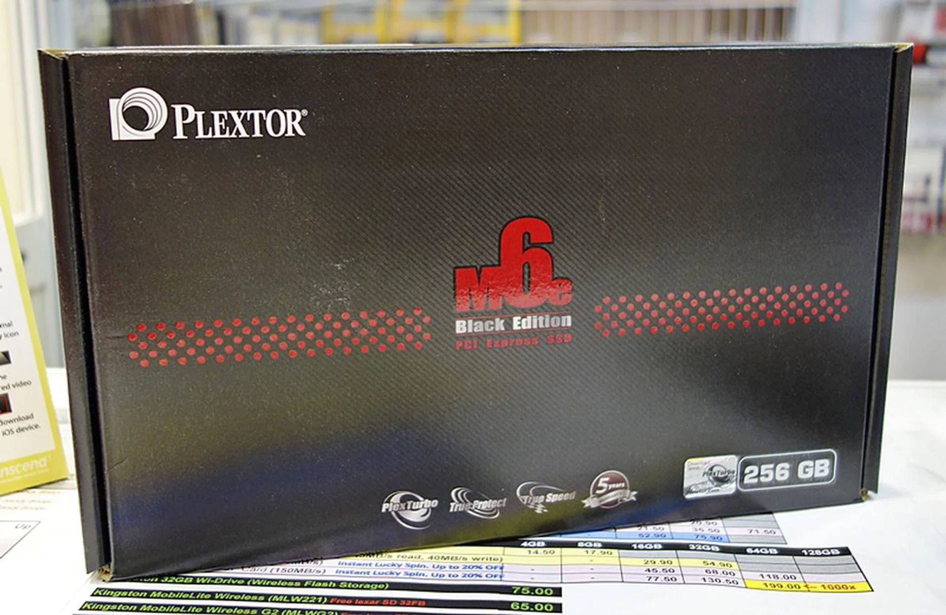 The Plextor M6E Black edition is a souped-up version of the M6E. It features the same high-end Toshiba Toggle-Mode NAND and Marvell's new multi-core server-grade 88SS9183 controller. The 256GB version retails for $352.