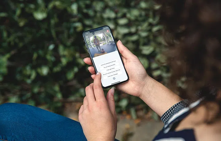 Quick Reply Messages, one of the many features of the smart doorbell by Arlo.