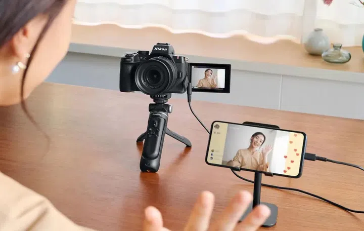 The fully-articulated display is handy for taking vlogs. Photo: Nikon
