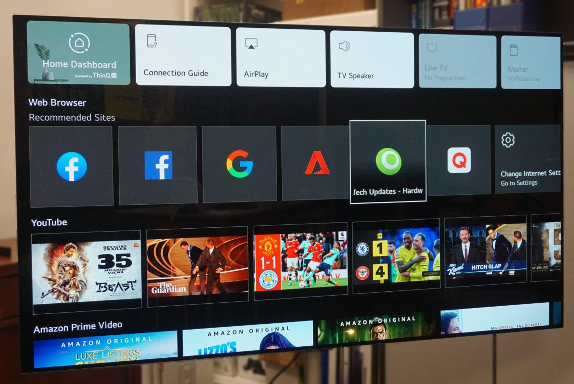 Just barely below the first fold, you get access to your smart home management dashboard, shortcuts to various connectivity options and other aspects of TV controls at your fingertips. That's followed by a list of websites users can dive into with the TV's browser that's best controlled using the Magic Remote. HardwareZone appears as part of the default list of recommended sites, and we're quite honoured by this gesture :)