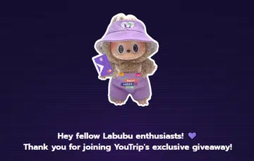 YouTrip's giveaway for 100 sets of the YouTrip explorer outfit, designed for Labubu plushies. Image: YouTrip.