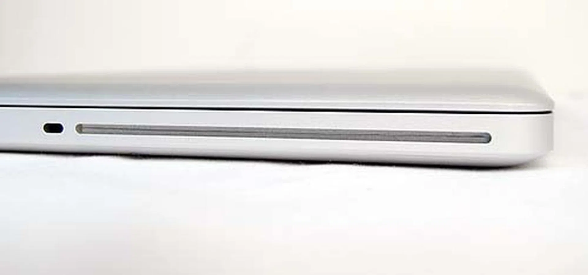 On the right side is the usual slot loading optical drive. 