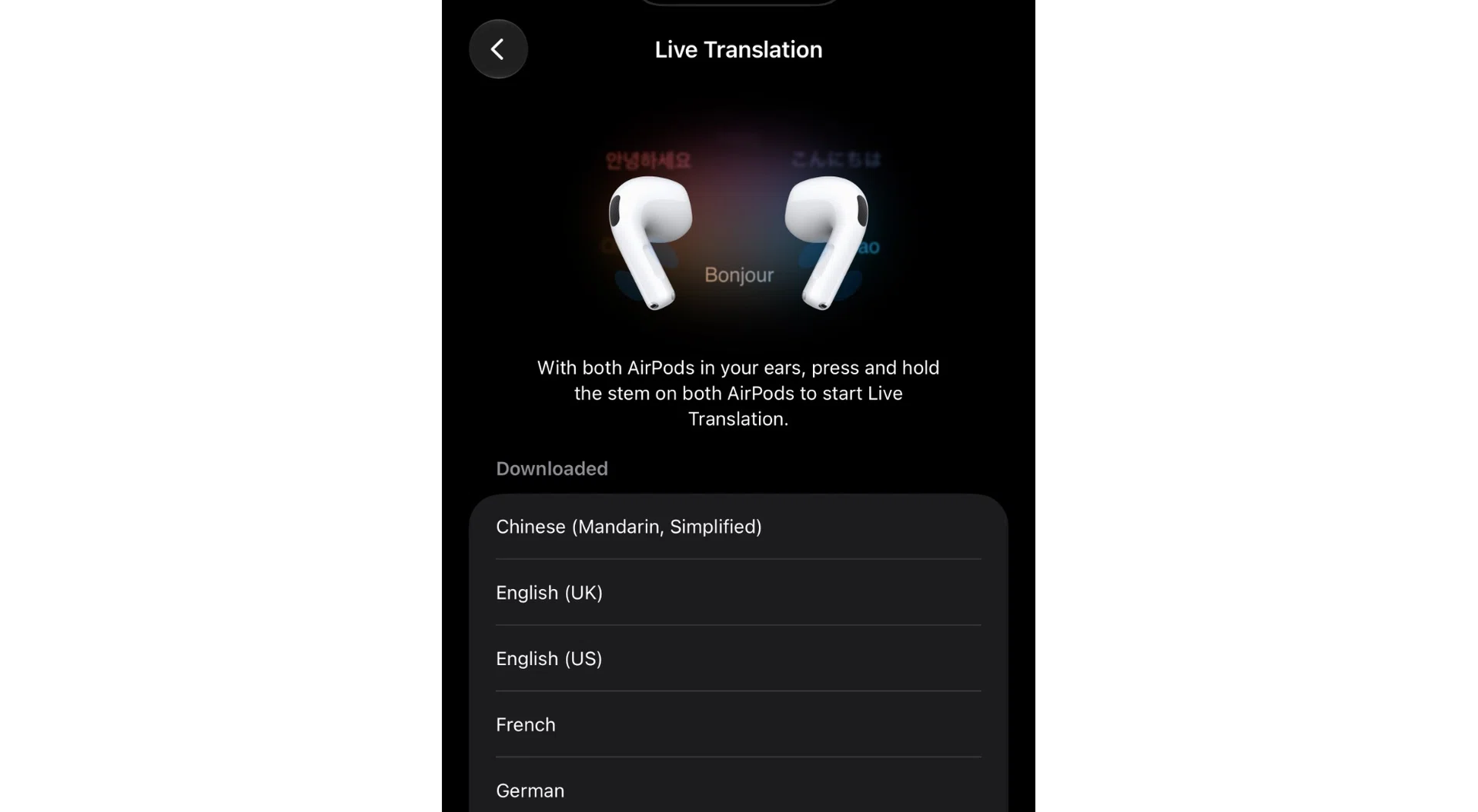 AirPods 5 live translation