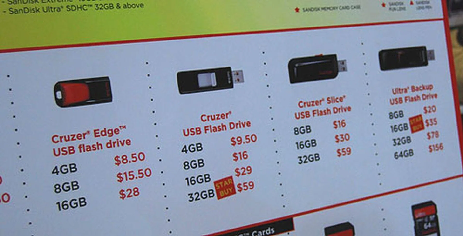 Looking for a flash drive? Here's what SanDisk is offering. 