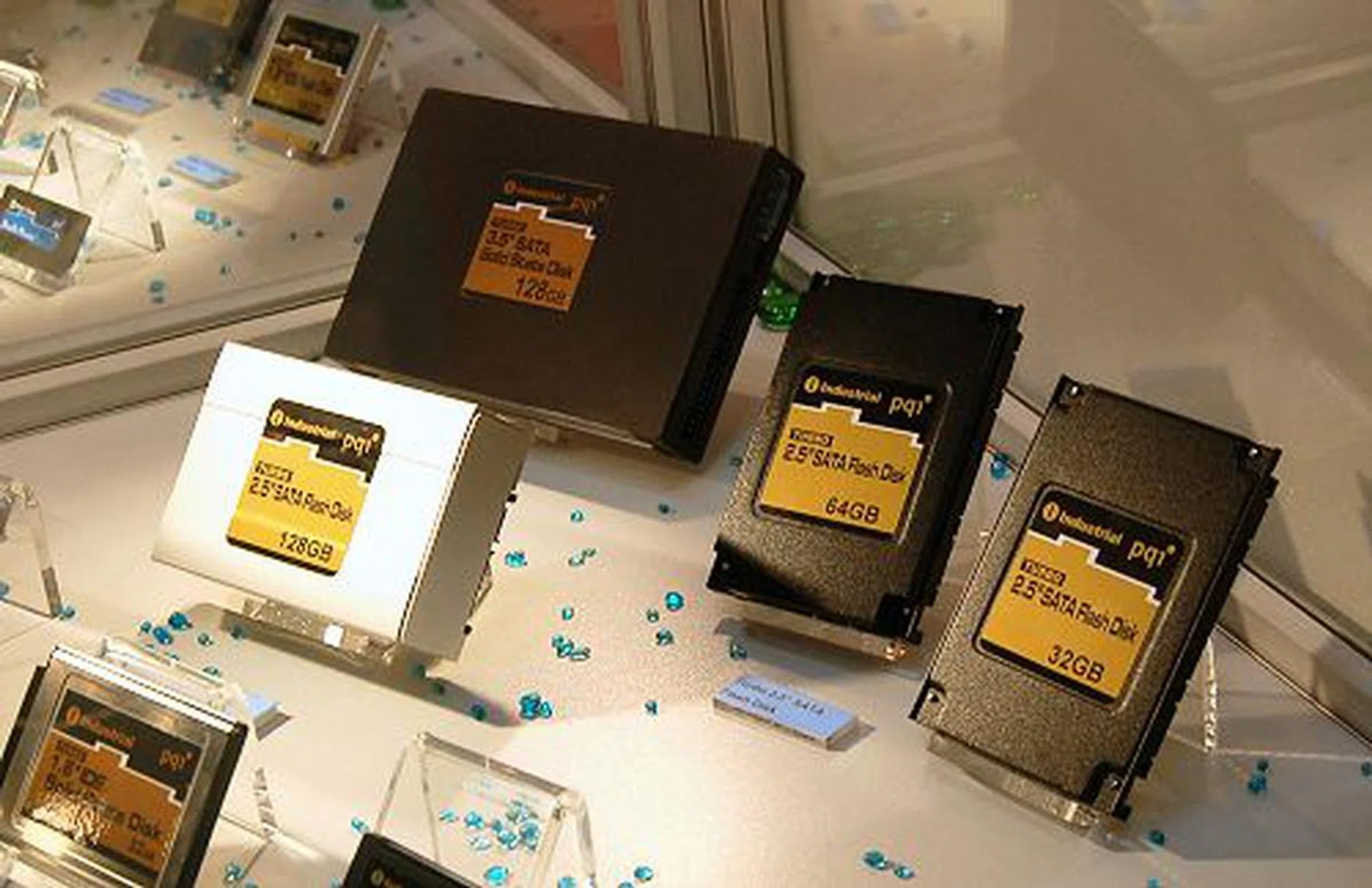  For industrial applications, PQI has been supplying flash-based hard drives for a while now. The largest shipping capacities for PQI at the moment are 128GB of 3.5-inch form factor, 64GB for 2.5-inch form factor and 32GB for a 1.8-inch form factor.  