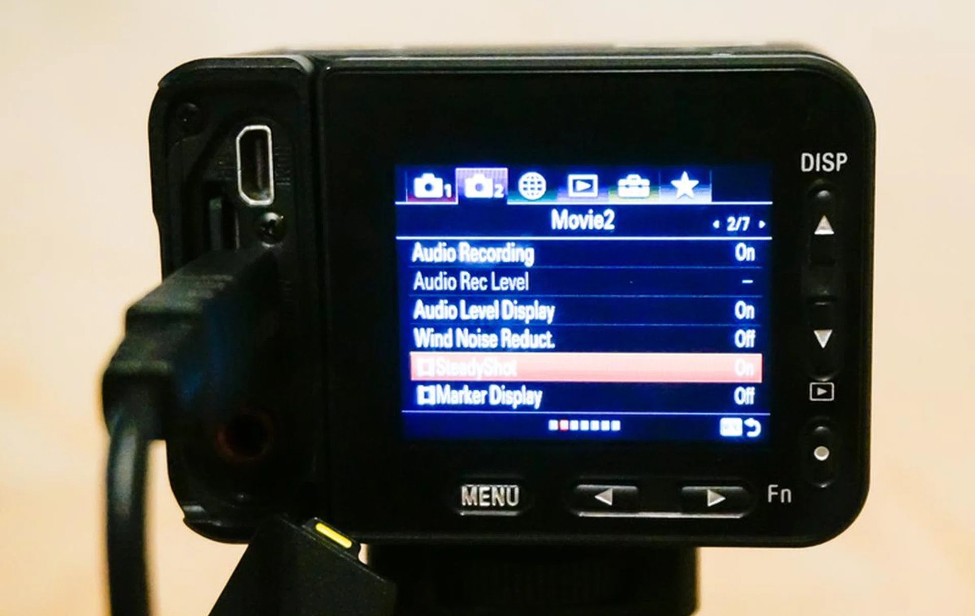 Enabling SteadyShot should make it easier to get smooth video.