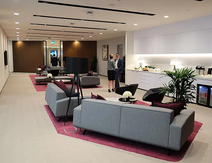 The lounge area of HP's new Innovation Center.