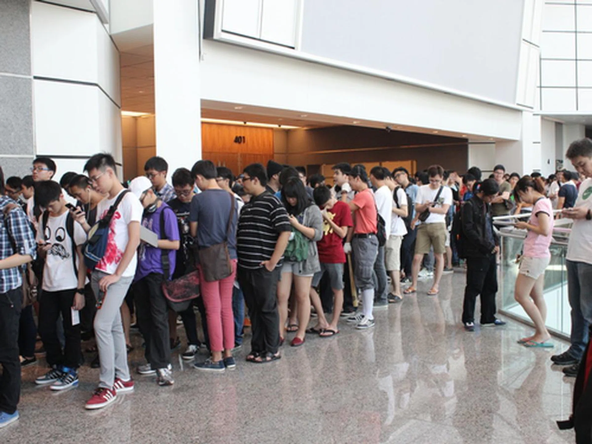 The lines were 5-6 people wide and still stretched on and on.