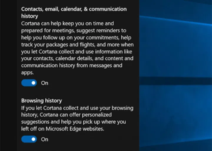 You've to give Cortana communications consent for suggested reminders to work. (Image source: Microsoft)